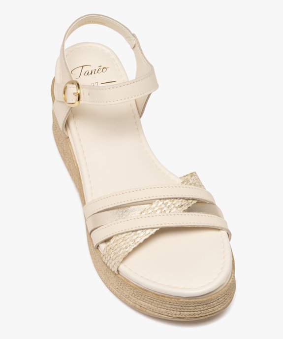 Sandales à brides avec semelle plateforme aspect corde femme - Tanéo vue5 - TANEO - GEMO
