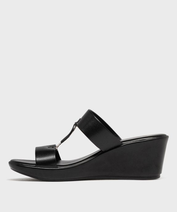 Mules à talon compensé et larges brides fantaisie femme vue3 - VALENTINA BALDA - GEMO
