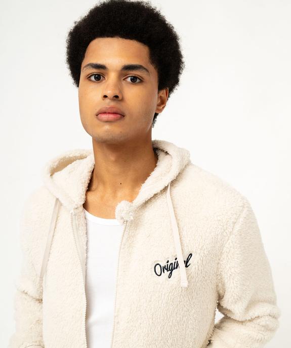 Veste d'intérieur à capuche en maille peluche homme vue3 - GEMO(HOMWR HOM) - GEMO