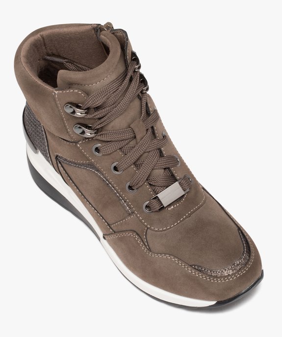 Baskets femme à talon compensé avec zip et lacets vue5 - SANS MARQUE - GEMO