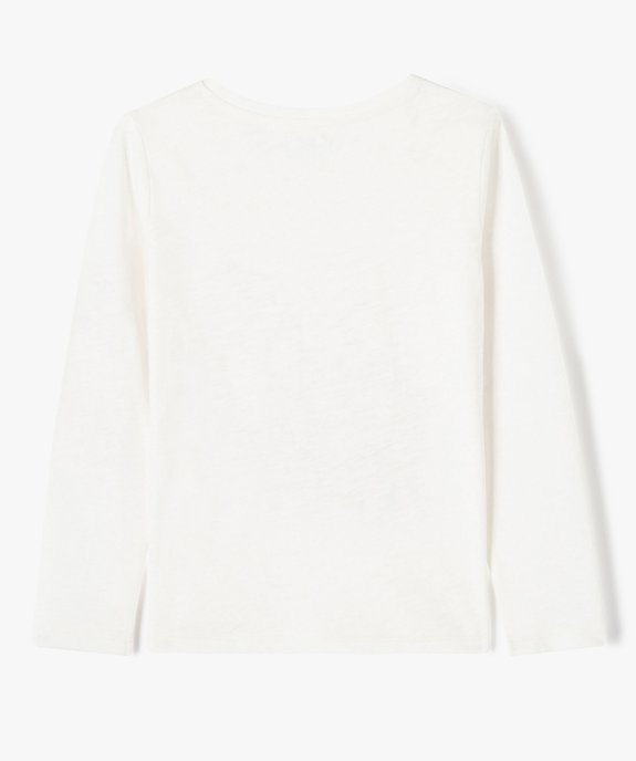 Tee-shirt à manches longues avec motif brodé fille vue4 - GEMO (ENFANT) - GEMO