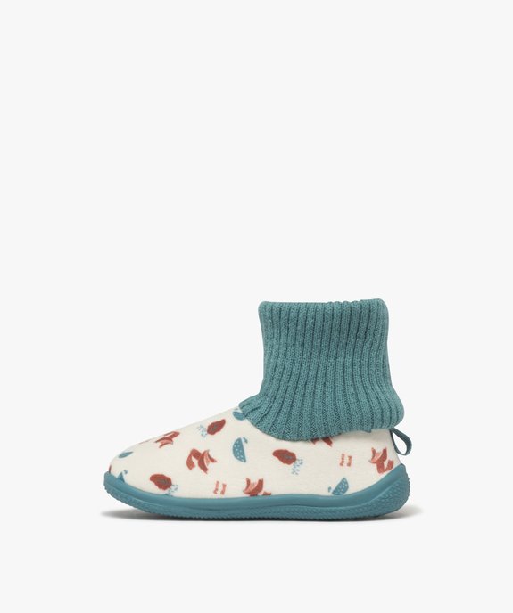 Chaussons bébé garçon à col chaussette petit renard vue3 - GEMO 4G BEBE - GEMO