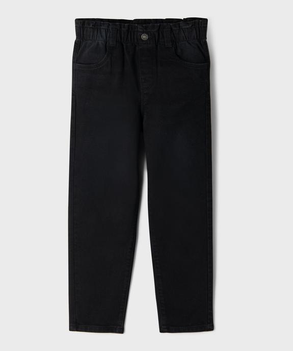 Jean large avec taille froncée élastique ajustable fille vue1 - GEMO (ENFANT) - GEMO