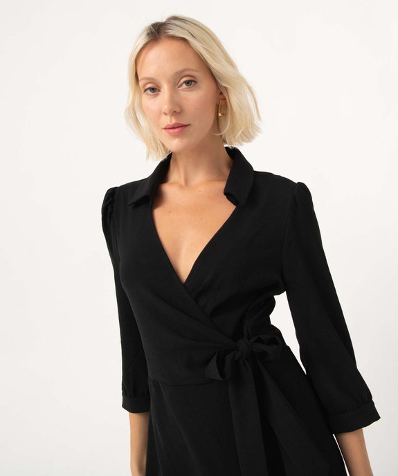 Robe femme avec haut cache-coeur à manches 3/4 vue6 - GEMO(FEMME PAP) - GEMO