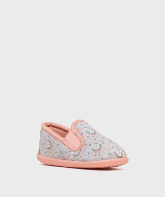 Chaussons enveloppants à motifs arc-en-ciel fille vue2 - GEMO (ENFANT) - GEMO