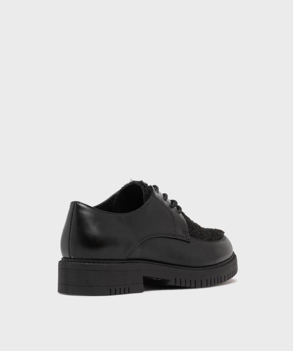 Derbies multimatière à semelle crantée femme vue4 - FOLLOW ME - GEMO