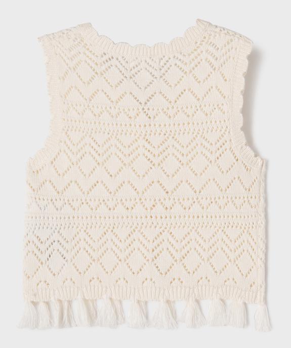 Gilet sans manches en maille ajourée fille vue3 - GEMO (ENFANT) - GEMO