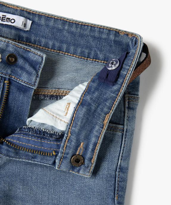Jean fille coupe bootcut avec ceinture pailletée vue4 - GEMO (ENFANT) - GEMO