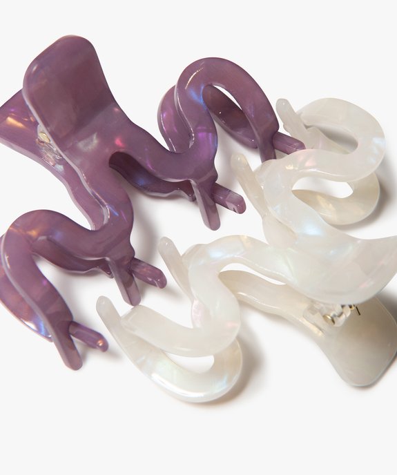 Pinces crabe femme avec reflets nacrés (lot de 2) vue2 - GEMO - GEMO