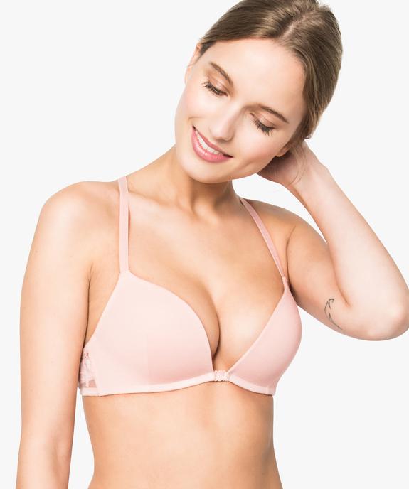 Soutien-gorge push-up sans armatures avec dos nageur en dentelle vue2 - GEMO(HOMWR FEM) - GEMO