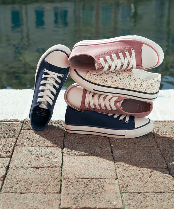 Tennis en toile à languette fleurie femme - Follow Me vue7 - FOLLOW ME G4G - GEMO