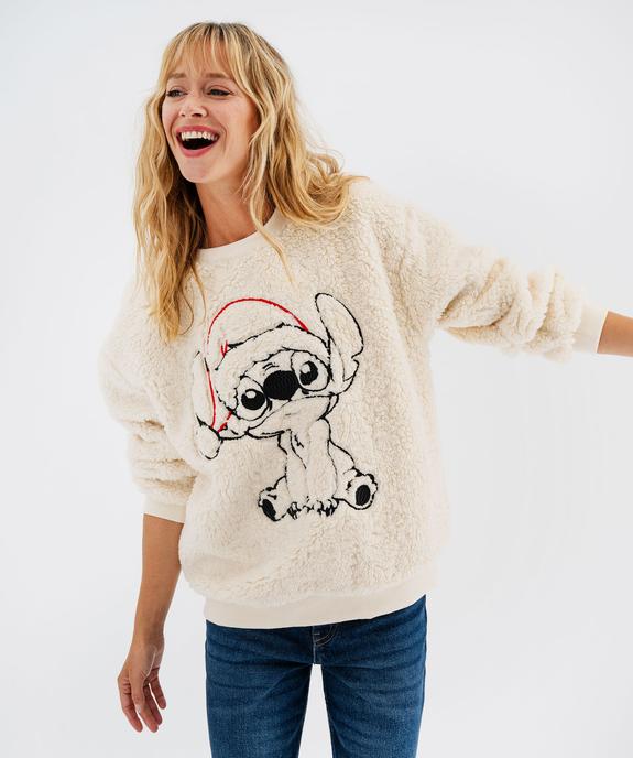 Sweat de Noël en sherpa à motif Stitch femme - Disney vue1 - LILO & STITCH - GEMO