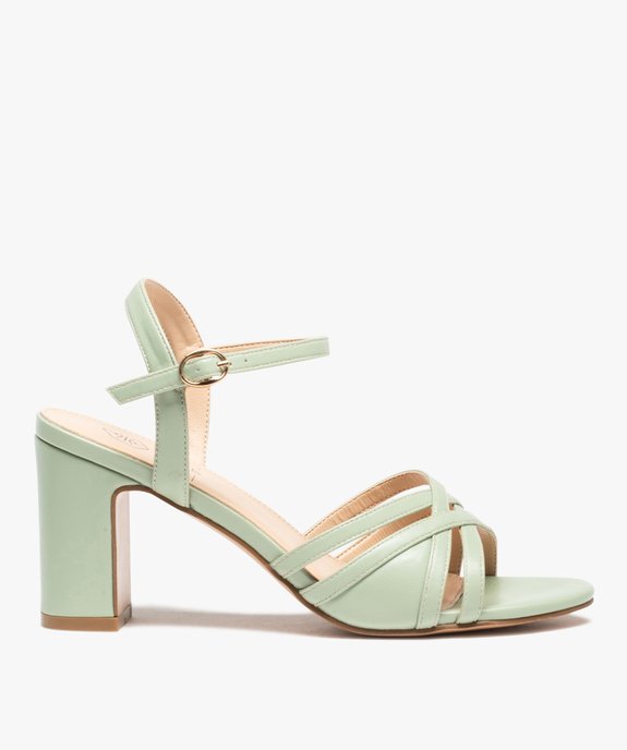 Sandales femme à talon haut et fines brides unies vue2 - GEMO(URBAIN) - GEMO