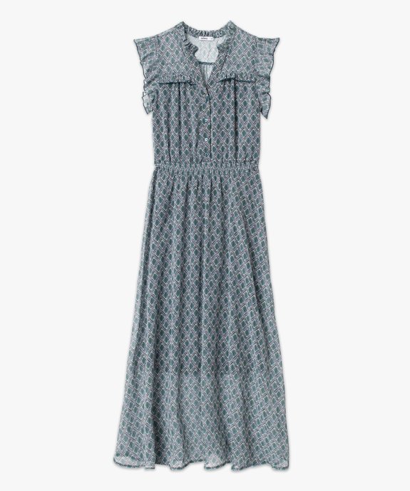 Robe longue sans manches à taille smockée femme vue4 - GEMO(FEMME PAP) - GEMO