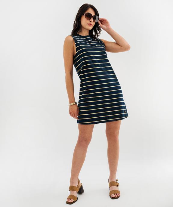 Robe courte sans manches à rayures femme - LuluCastagnette vue3 - LULU CASTAGNETTE G4G D - GEMO