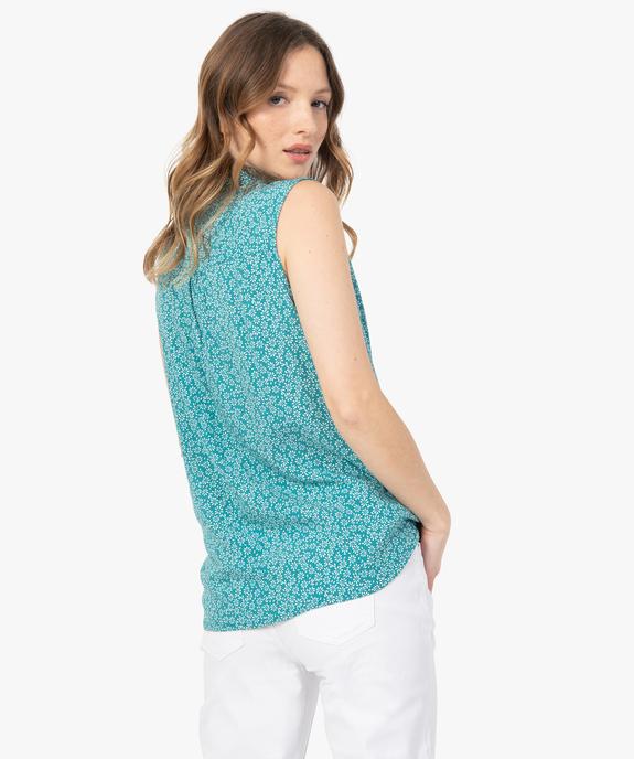 Chemise sans manches imprimée avec nœud dans le bas femme vue3 - GEMO 4G FEMME - GEMO