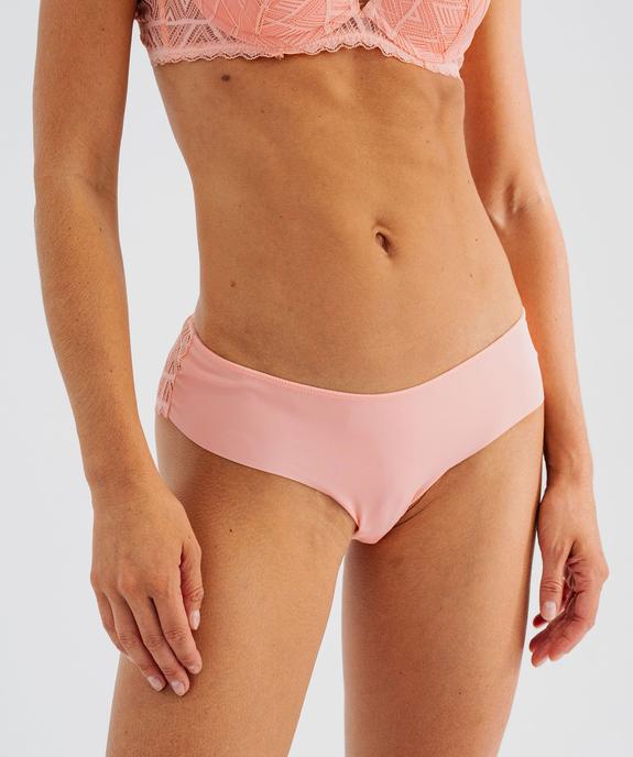 Shorty en microfibre et dentelle femme vue2 - GEMO(HOMWR FEM) - GEMO