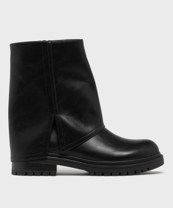 Boots zippées à semelle crantée et tige à revers femme vue1 - 5 MILES - GEMO