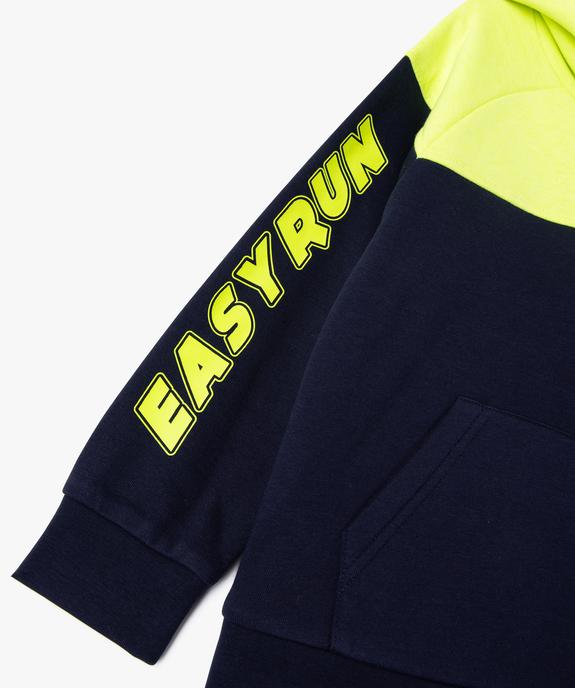 Sweat à capuche bicolore garçon  vue3 - GEMO (ENFANT) - GEMO