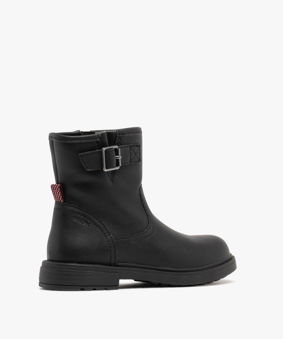 Bottines fille fourrées à zip avec bride fantaisie - Geox vue4 - GEOX - GEMO