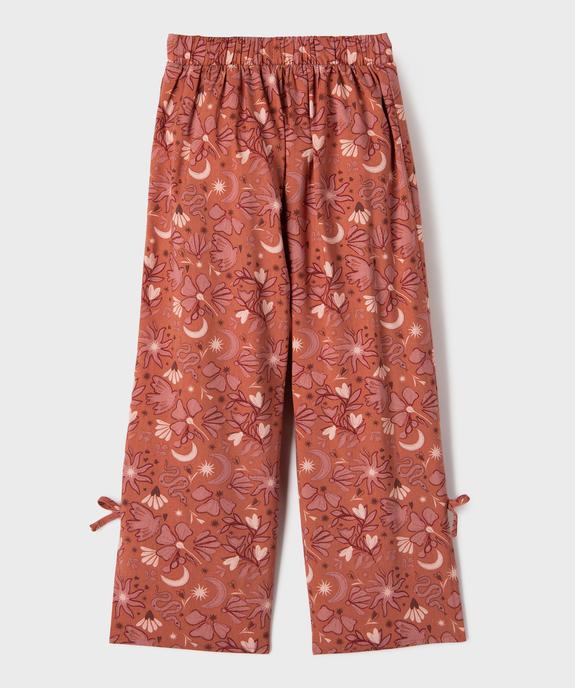 Pantalon fluide imprimé fille vue4 - GEMO 4G FILLE - GEMO