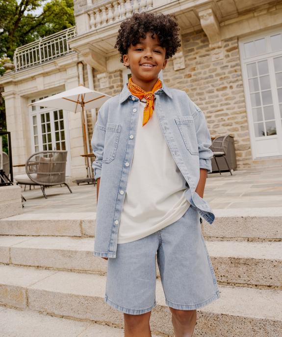 Chemise en jean délavé à poches poitrine garçon vue4 - GEMO (JUNIOR) - GEMO