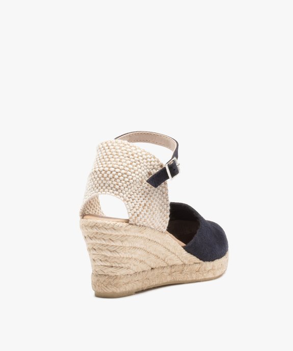 Sandales femme compensées dessus cuir uni vue4 - GEMO(URBAIN) - GEMO