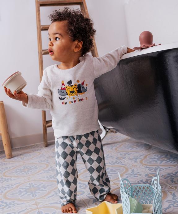 Pyjama en velours 2 pièces motif cirque bébé vue6 - GEMO 4G BEBE - GEMO