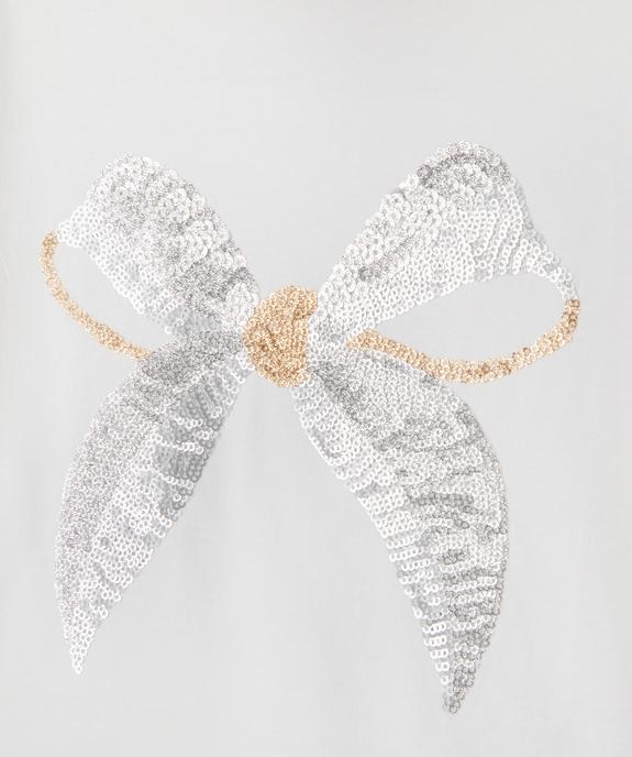 Tee-shirt manches longues à sequins brillants fille vue2 - GEMO 4G FILLE - GEMO