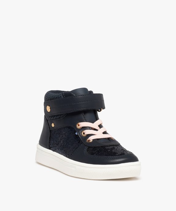 Baskets fille semi-montantes unies à sequins vue2 - GEMO (ENFANT) - GEMO