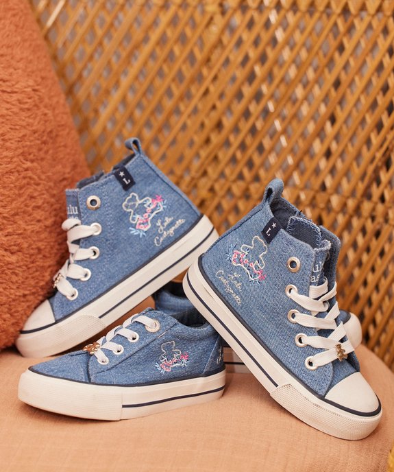 Baskets fille en toile montante unie à lacets et à zip - LuluCastagnette vue6 - LULU CASTAGNETT - GEMO