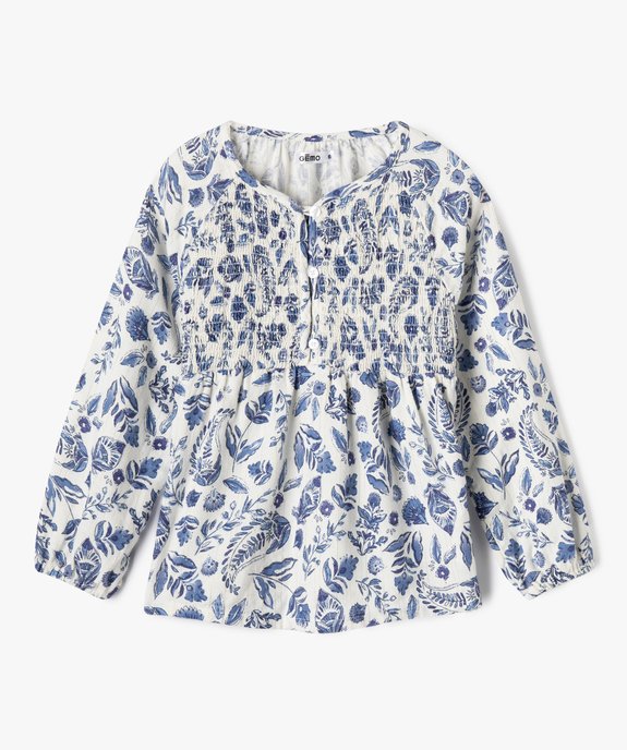 Blouse à manches longues ample et fleurie fille vue1 - GEMO (ENFANT) - GEMO