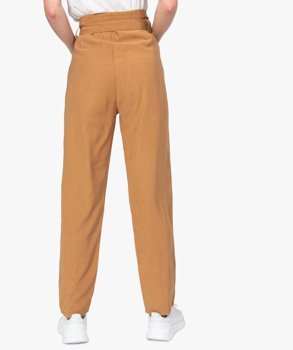 Pantalon femme coupe carotte taille haute vue3 - GEMO(FEMME PAP) - GEMO
