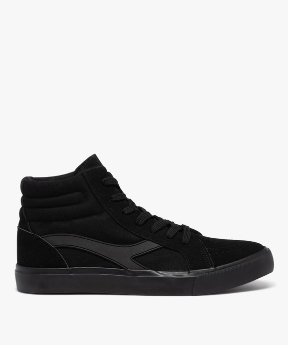 Baskets homme mid-cut en toile et suédine unie vue1 - GEMO 4G HOMME - GEMO