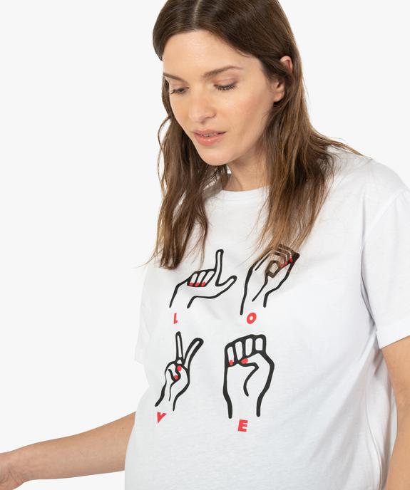Tee-shirt de grossesse compatible allaitement avec motif  vue2 - GEMO 4G MATERN - GEMO