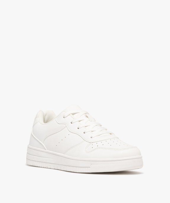 Baskets femme unies à lacets style rétro avec dessus perforé vue3 - 5 MILES - GEMO