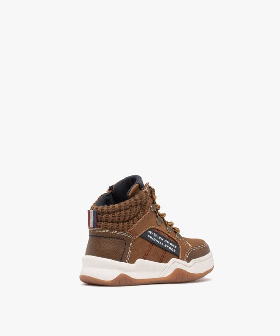 Bottes bébé garçon avec col moussée en maille à zip et à lacets vue5 - BUGGY - GEMO