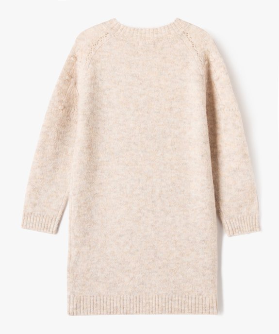 Robe pull avec détails fantaisie sur le buste fille vue3 - GEMO (ENFANT) - GEMO