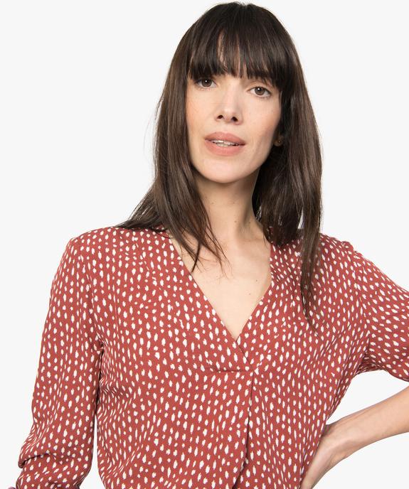 Blouse femme à manches longues à petits motifs vue2 - GEMO(FEMME PAP) - GEMO