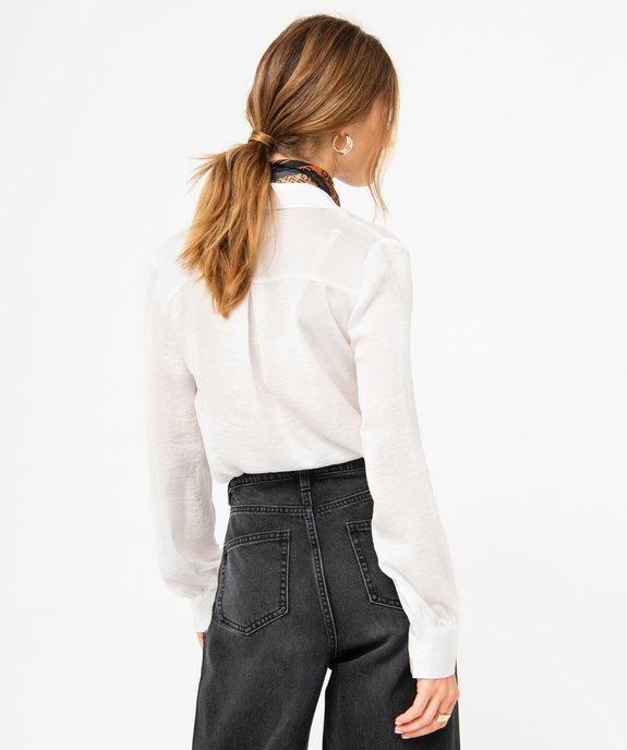 Chemise satinée unie femme vue4 - GEMO 4G FEMME - GEMO