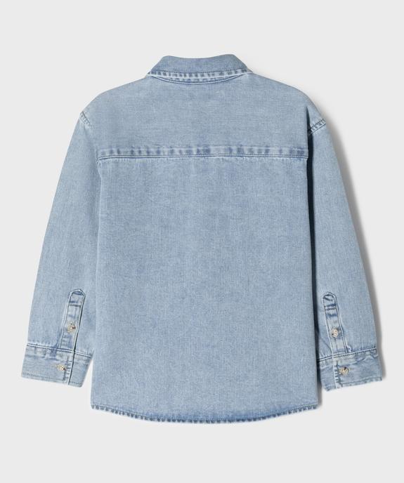 Chemise en jean avec poches poitrine garçon vue3 - GEMO (ENFANT) - GEMO