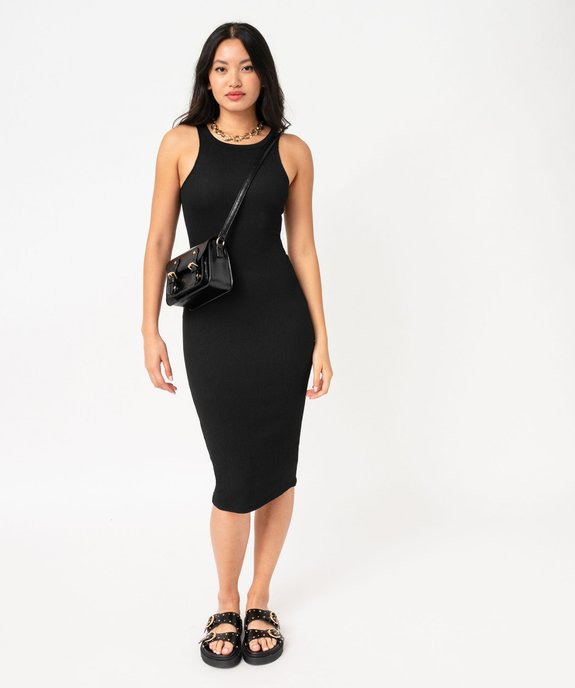 Robe longue sans manches en maille gaufrée femme vue1 - GEMO(FEMME PAP) - GEMO