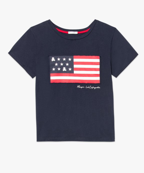 Tee-shirt femme avec drapeau américain - LuluCastagnette vue4 - LULUCASTAGNETTE - GEMO