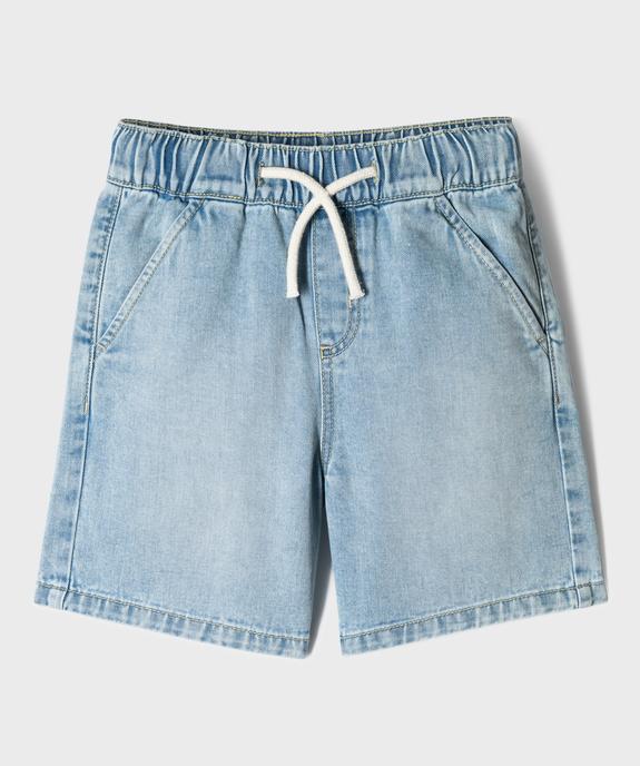 Bermuda en jean à taille élastiquée garçon vue1 - GEMO (ENFANT) - GEMO