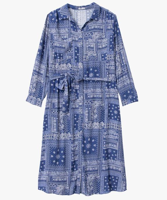 Robe femme grande taille coupe chemise motif cachemire vue4 - GEMO (G TAILLE) - GEMO