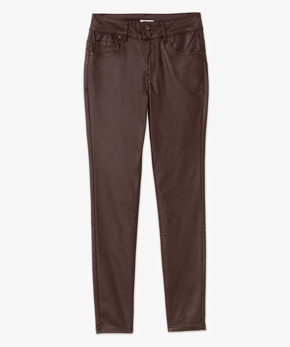 Pantalon enduit taille haute coupe skinny push-up femme vue4 - GEMO 4G FEMME - GEMO