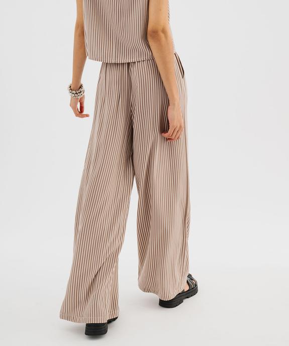 Pantalon large et fluide en viscose imprimée femme vue4 - GEMO 4G FEMME - GEMO