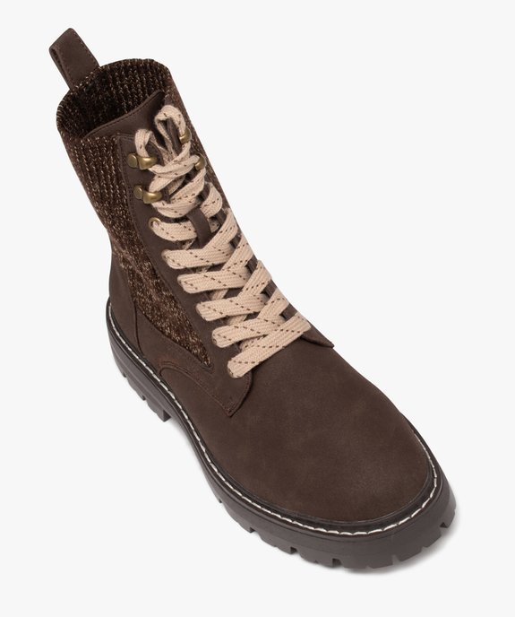 Boots femme unies en maille élastique style chaussette à semelle crantée vue5 - GEMO (CASUAL) - GEMO