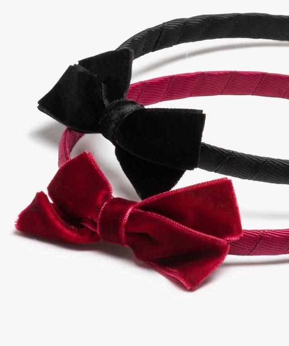 Serre-tête fille à nœud velours (lot de 2) vue2 - GEMO (ACCESS) - GEMO
