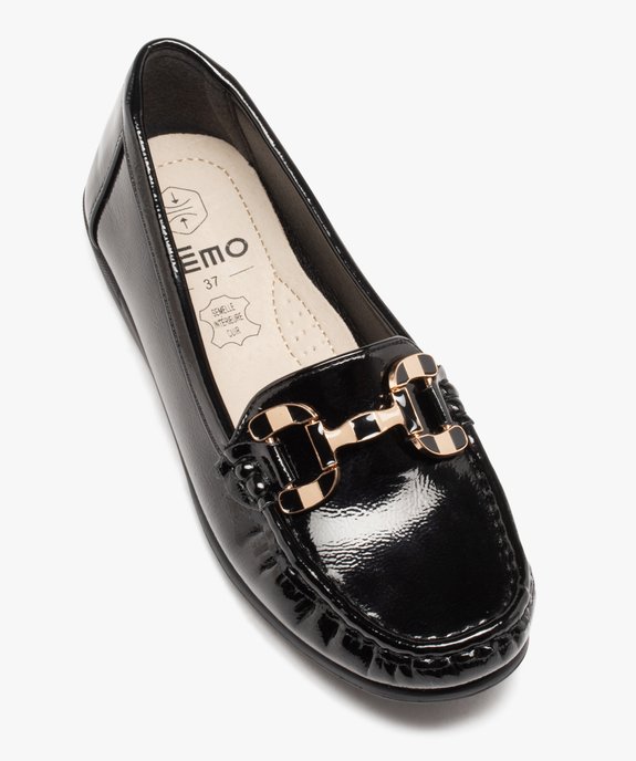 Mocassins confort femme dessus verni avec barrette métallique  vue5 - GEMO (CONFORT) - GEMO